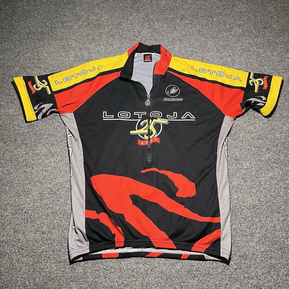 Squadra LOTOJA 2007 Cycling Jersey Mens XL Half Zip Raglan Sleeve Polyester